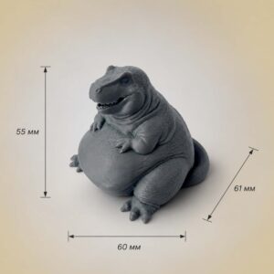 3 Серая коллекционная фигурка Дракон Пых из PETG