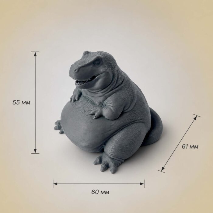 3 Серая коллекционная фигурка Дракон Пых из PETG