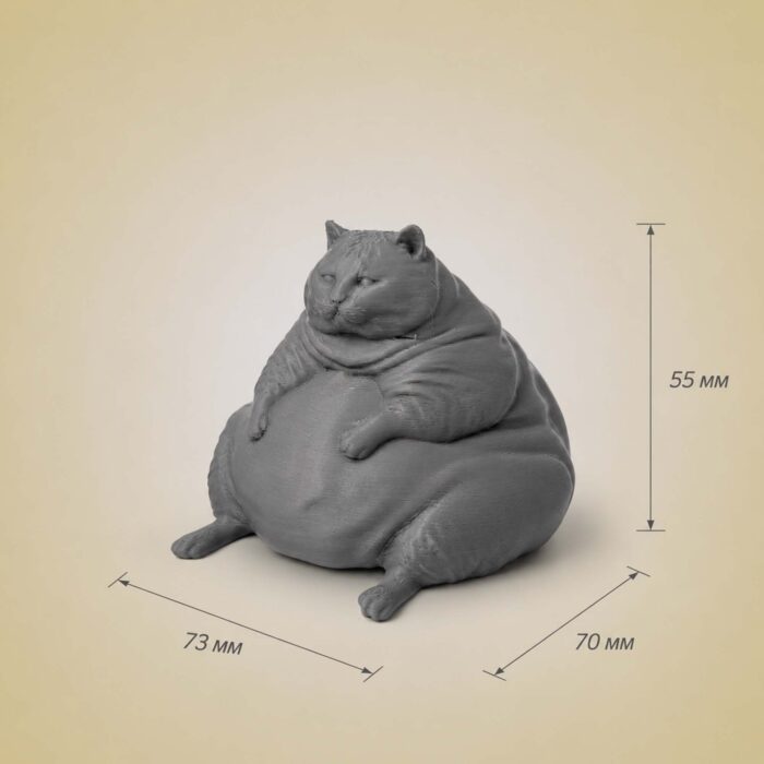 Серая коллекционная фигурка Кот Батон из PETG