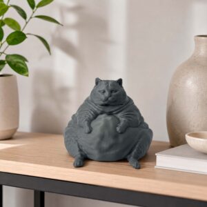 Серая коллекционная фигурка Кот Батон из PETG
