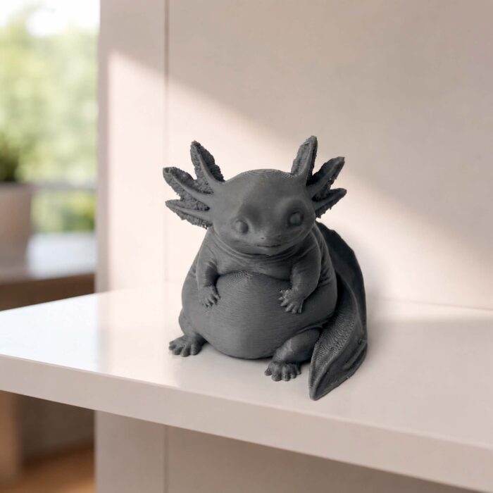 4 Серая коллекционная фигурка Аксолотль Плюх из PETG