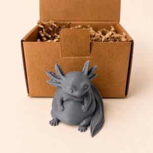 5 Серая коллекционная фигурка Аксолотль Плюх из PETG