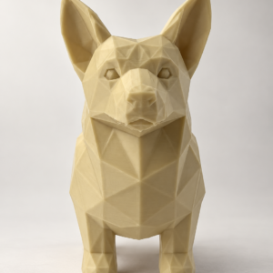 02 сайт Интерьерная полигональная фигурка Корги из ABS бежевая 3D-печать