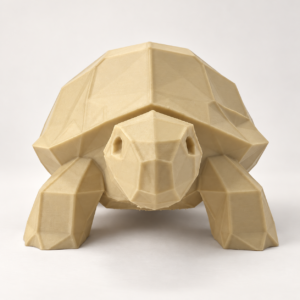 02 сайт Интерьерная полигональная фигурка Черепаха из ABS бежевая 3D-печать