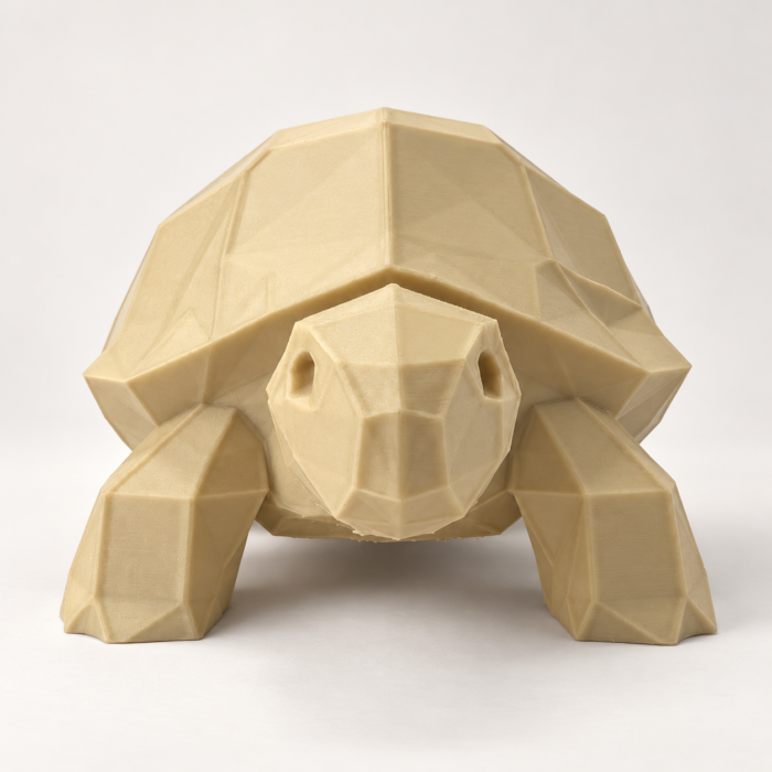 02 сайт Интерьерная полигональная фигурка Черепаха из ABS бежевая 3D-печать