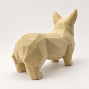 04 сайт Интерьерная полигональная фигурка Корги из ABS бежевая 3D-печать