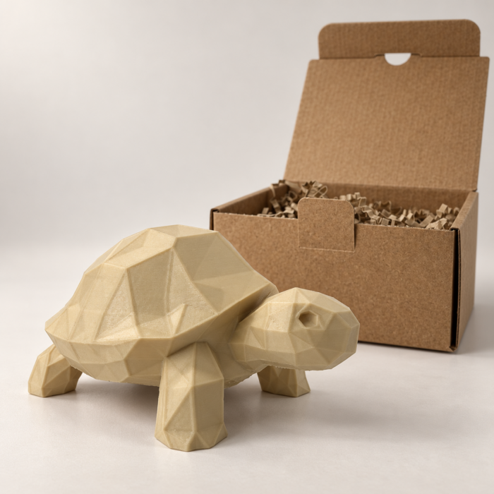 07 сйт Интерьерная полигональная фигурка Черепаха из ABS бежевая 3D-печать